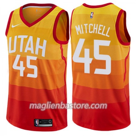 Maglia NBA Utah Jazz Donovan Mitchell 45 Nike City Edition Swingman - Uomo